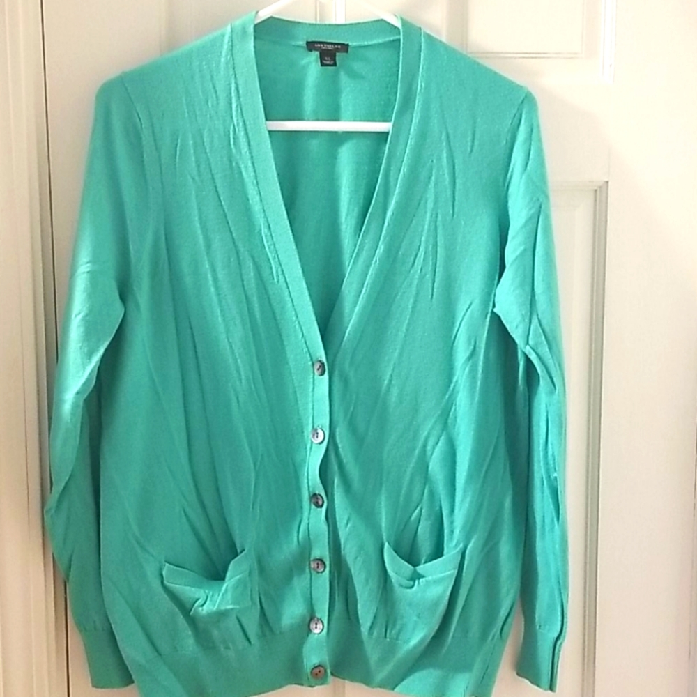 Ann Taylor green cardigan